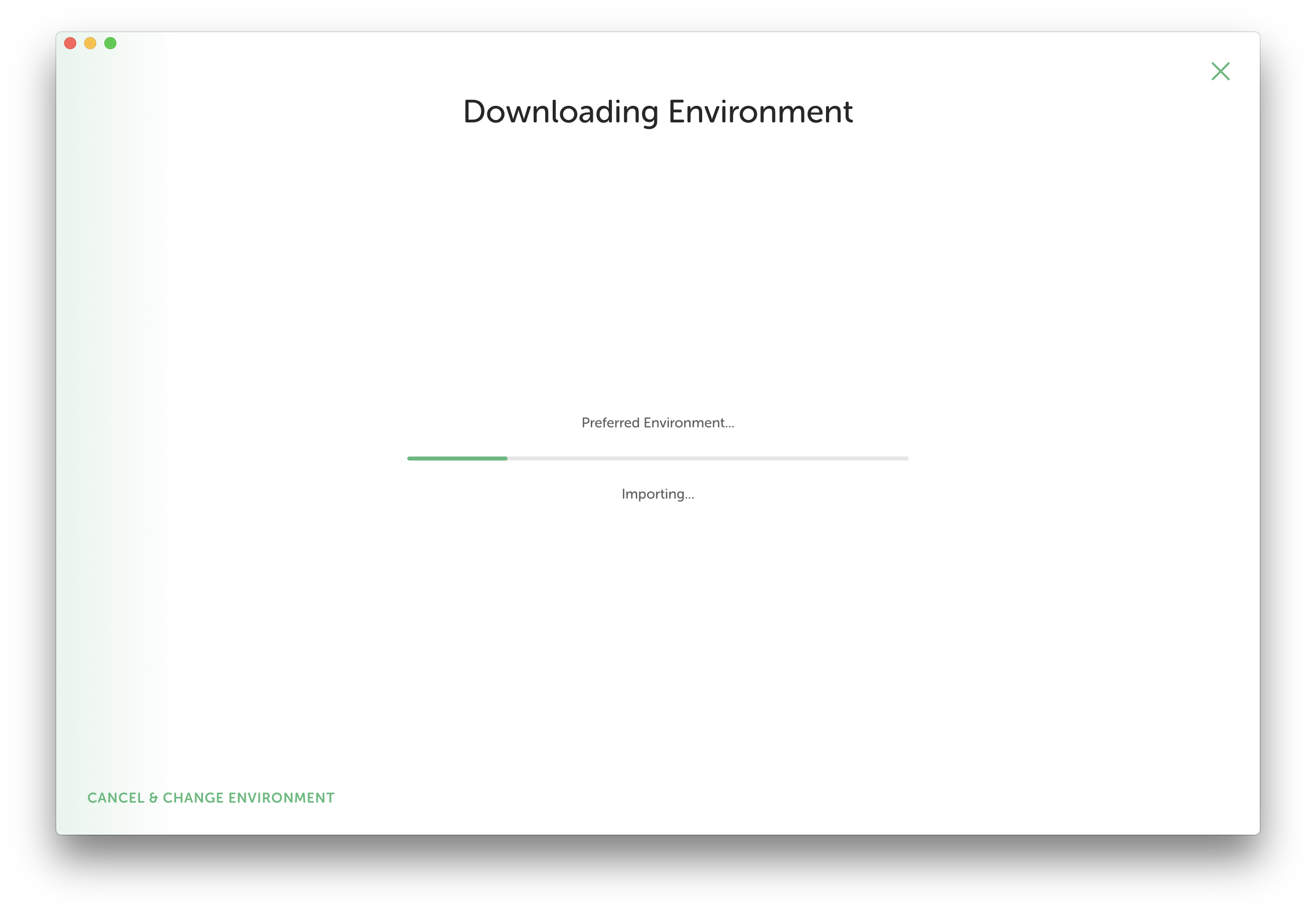 Downloading Local environment