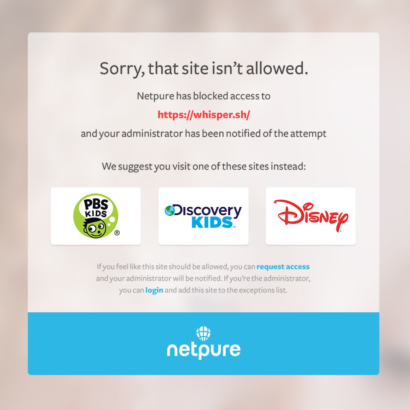 Netpure - Blocked Site