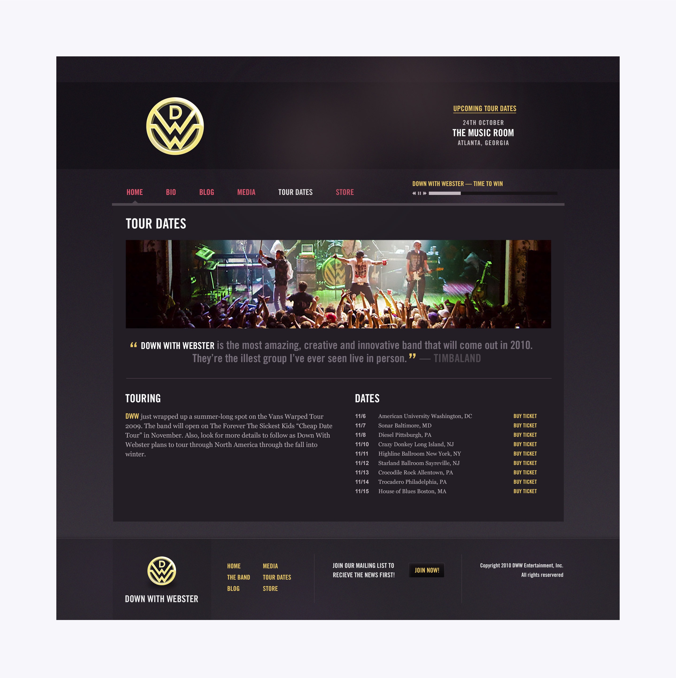 Down With Webster - Tour Dates Page