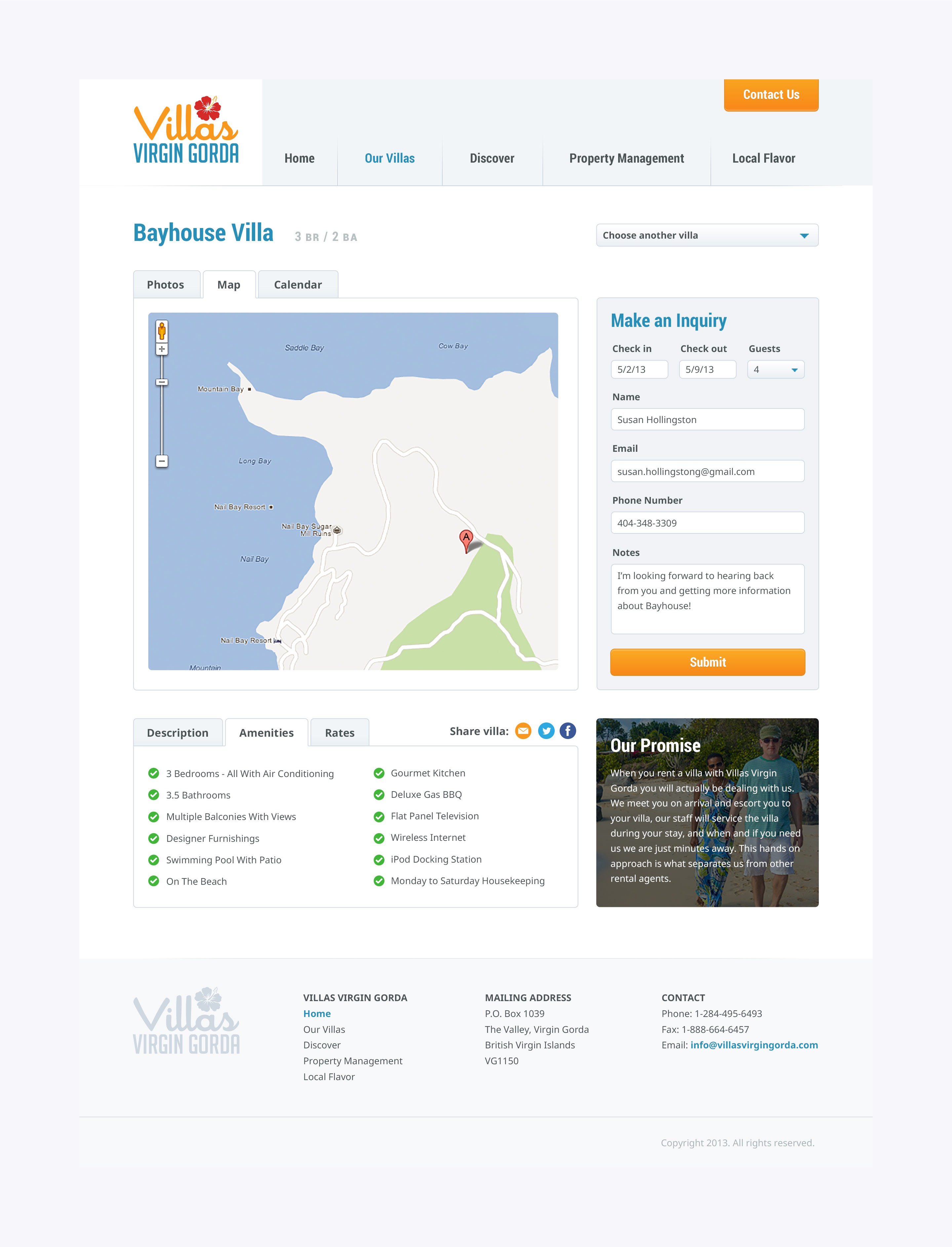 Villas Virgin Gorda - Map Page