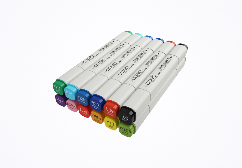 Copic Markers, 12-Piece Sketch Set