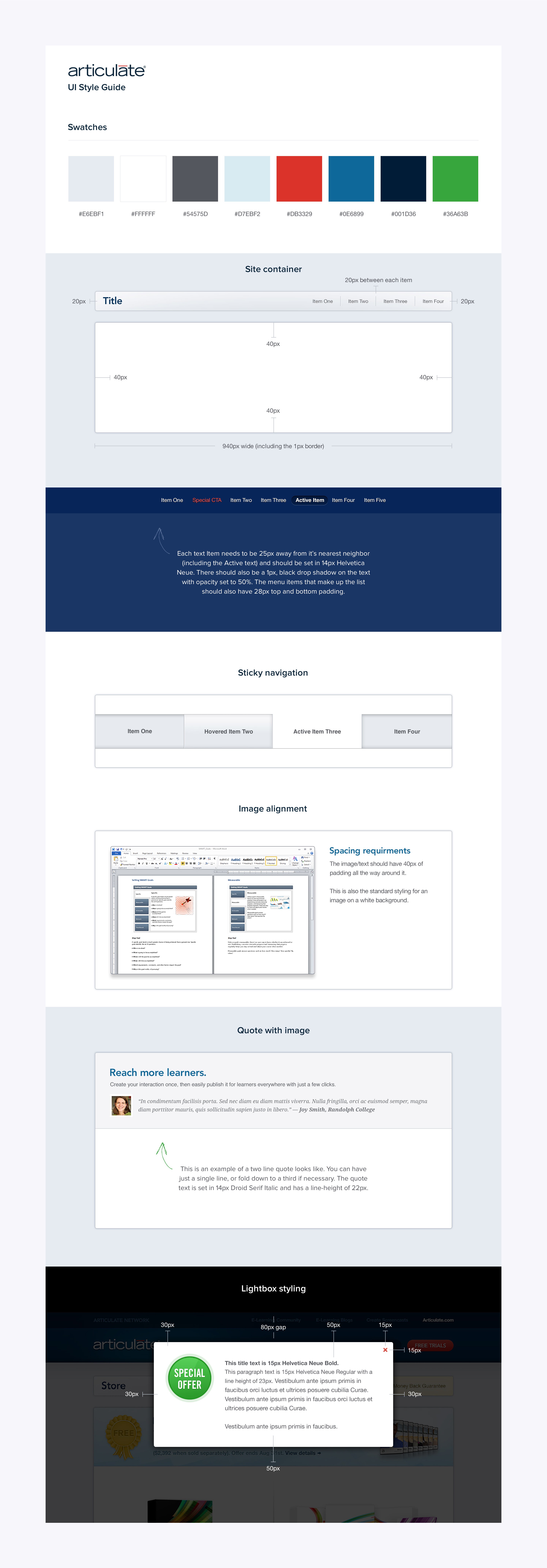 Articulate - Style Guide Design