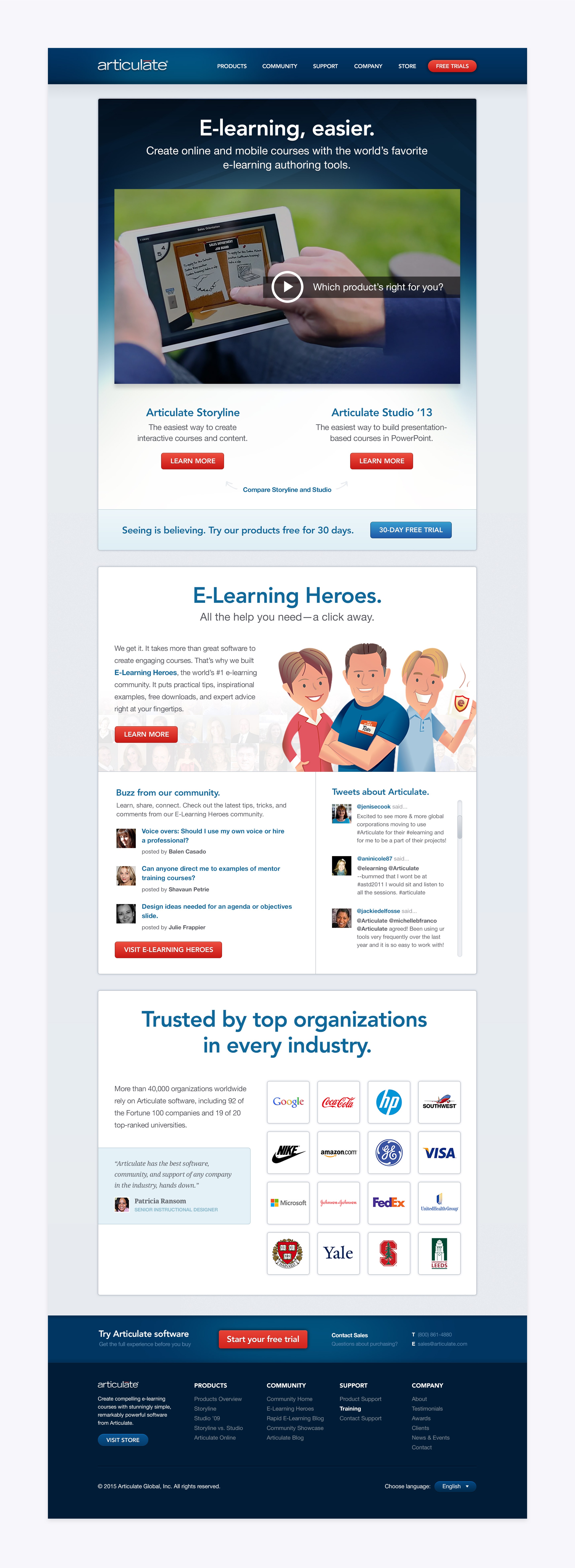 Articulate - Home Page Design