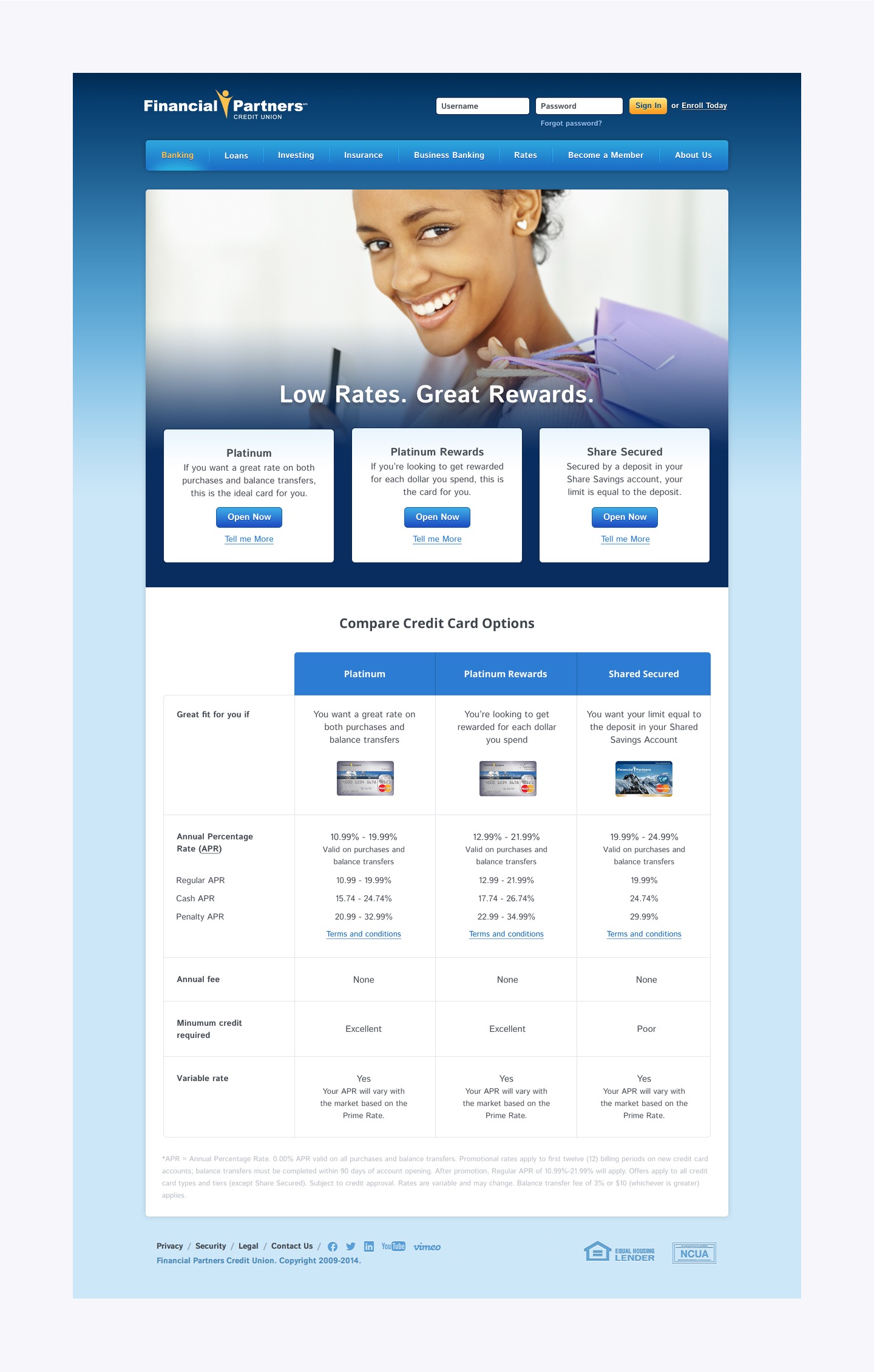 Financial Partners Credit Union - Checking Page