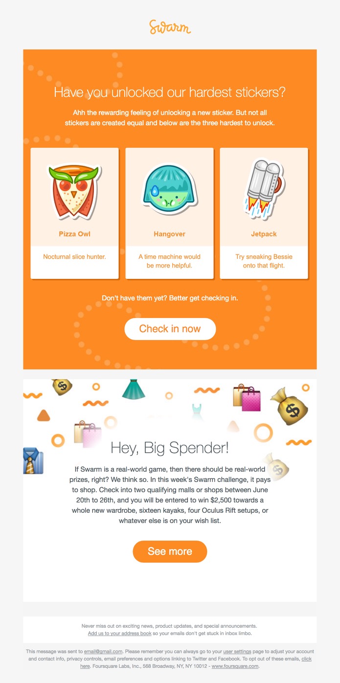 Swarm - Sticker Email Design